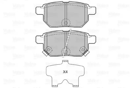 Комплект тормозных колодок (VALEO: 598933)