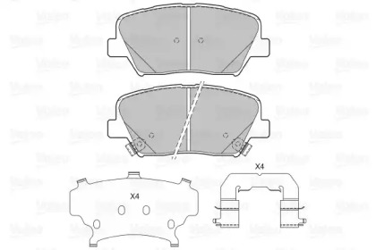 Комплект тормозных колодок (VALEO: 601406)