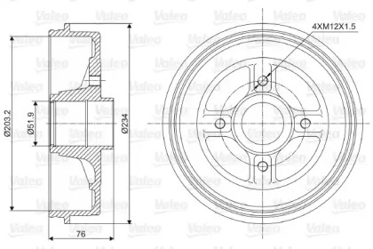 Тормозный барабан (VALEO: 237008)