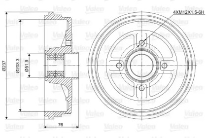 Тормозный барабан (VALEO: 237034)