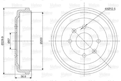 Тормозный барабан (VALEO: 237041)