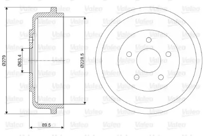 Тормозный барабан (VALEO: 237053)