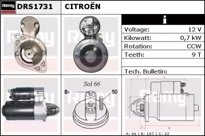 Стартер (REMY: DRS1731)