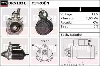 Стартер (REMY: DRS1821)