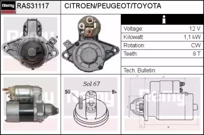 Стартер (REMY: RAS31117)