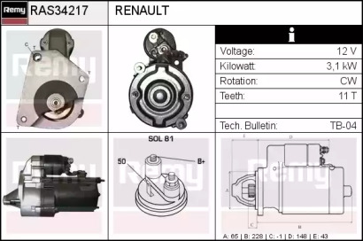 Стартер (REMY: RAS34217)