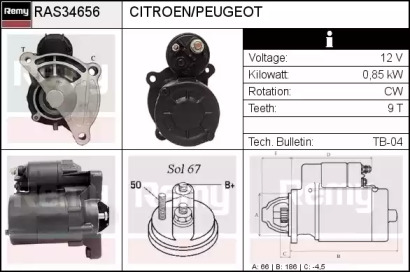 Стартер (REMY: RAS34656)