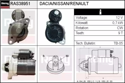 Стартер (REMY: RAS38951)