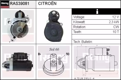 Стартер (REMY: RAS39081)