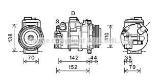 Компрессор (AVA QUALITY COOLING: BWK424)