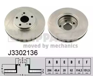 Тормозной диск (NIPPARTS: J3302136)