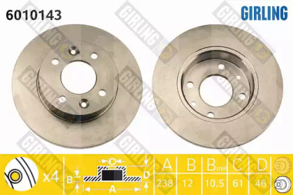 Тормозной диск (GIRLING: 6010143)