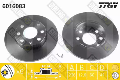 Тормозной диск (GIRLING: 6016083)