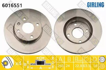 Тормозной диск (GIRLING: 6016551)