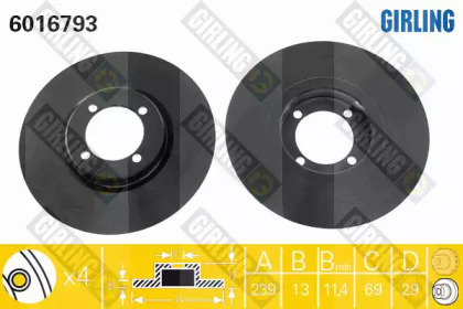 Тормозной диск (GIRLING: 6016793)