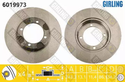 Тормозной диск (GIRLING: 6019973)