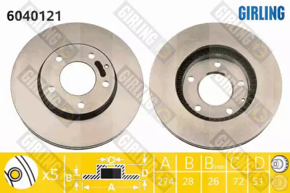 Тормозной диск (GIRLING: 6040121)