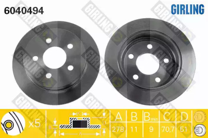 Тормозной диск (GIRLING: 6040494)