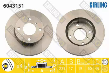 Тормозной диск (GIRLING: 6043151)