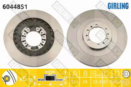 Тормозной диск (GIRLING: 6044851)