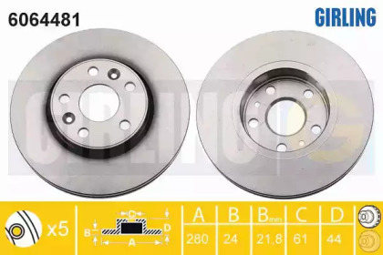 Тормозной диск (GIRLING: 6064481)