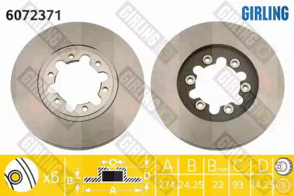 Тормозной диск (GIRLING: 6072371)