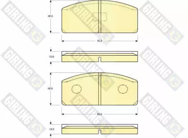 Комплект тормозных колодок (GIRLING: 6101103)