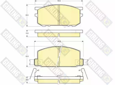 Комплект тормозных колодок (GIRLING: 6102109)