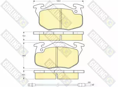 Комплект тормозных колодок (GIRLING: 6103273)