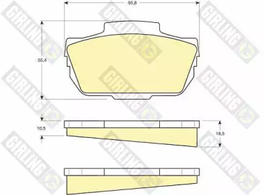 Комплект тормозных колодок (GIRLING: 6103376)