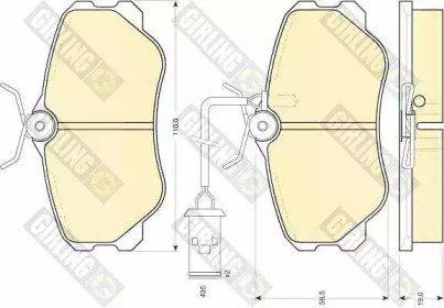 Комплект тормозных колодок (GIRLING: 6108641)