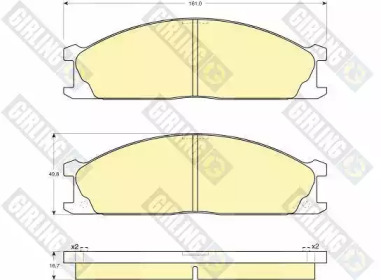 Комплект тормозных колодок (GIRLING: 6110179)