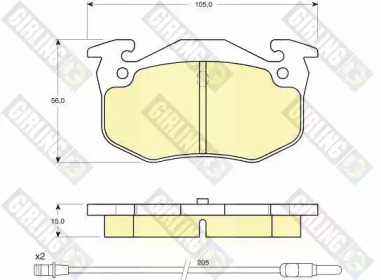 Комплект тормозных колодок (GIRLING: 6111203)