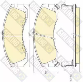 Комплект тормозных колодок (GIRLING: 6111269)