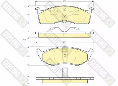 Комплект тормозных колодок (GIRLING: 6112363)