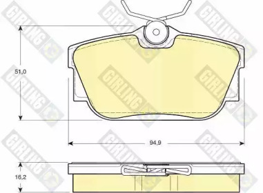 Комплект тормозных колодок (GIRLING: 6113251)