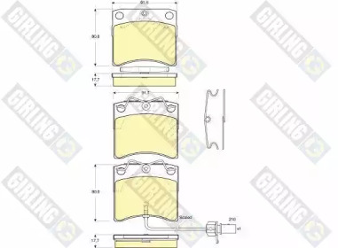 Комплект тормозных колодок (GIRLING: 6113681)