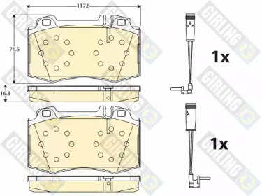 Комплект тормозных колодок (GIRLING: 6115432)