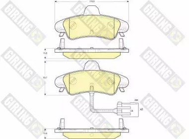 Комплект тормозных колодок (GIRLING: 6115813)