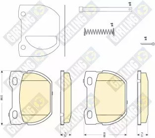 Комплект тормозных колодок (GIRLING: 6116666)