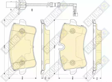 Комплект тормозных колодок (GIRLING: 6118671)