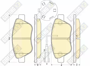 Комплект тормозных колодок (GIRLING: 6118914)