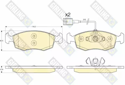 Комплект тормозных колодок (GIRLING: 6119002)