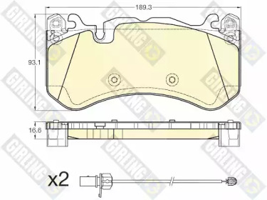 Комплект тормозных колодок (GIRLING: 6119776)