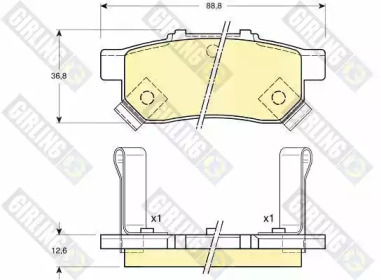 Комплект тормозных колодок (GIRLING: 6131609)