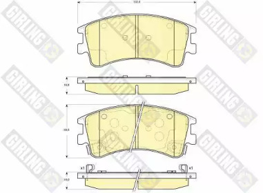 Комплект тормозных колодок (GIRLING: 6133109)