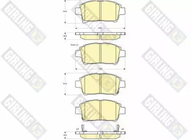 Комплект тормозных колодок (GIRLING: 6133179)