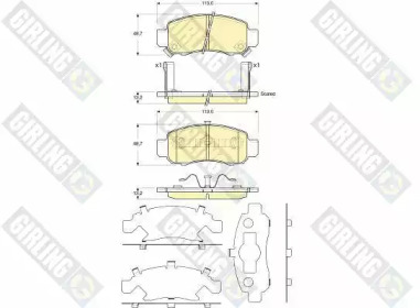 Комплект тормозных колодок (GIRLING: 6133769)