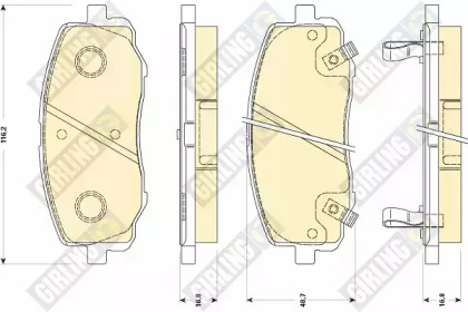 Комплект тормозных колодок (GIRLING: 6135109)