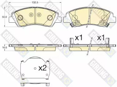 Комплект тормозных колодок (GIRLING: 6136186)
